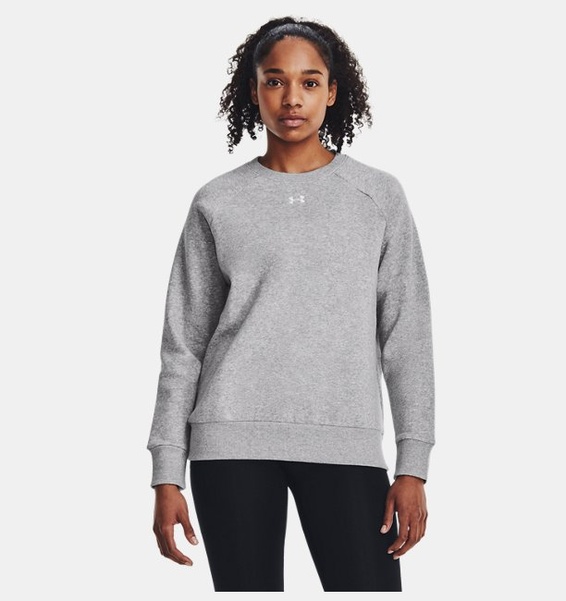 Gri Kadın UA Rival Fleece Bisiklet Yaka Sweatshirt