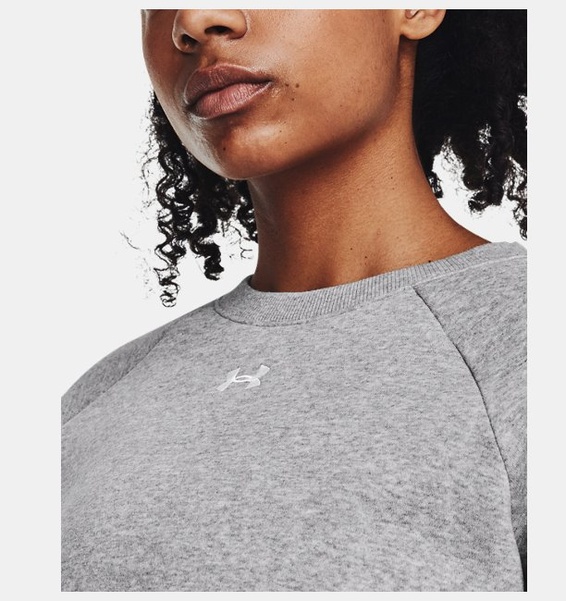 Gri Kadın UA Rival Fleece Bisiklet Yaka Sweatshirt