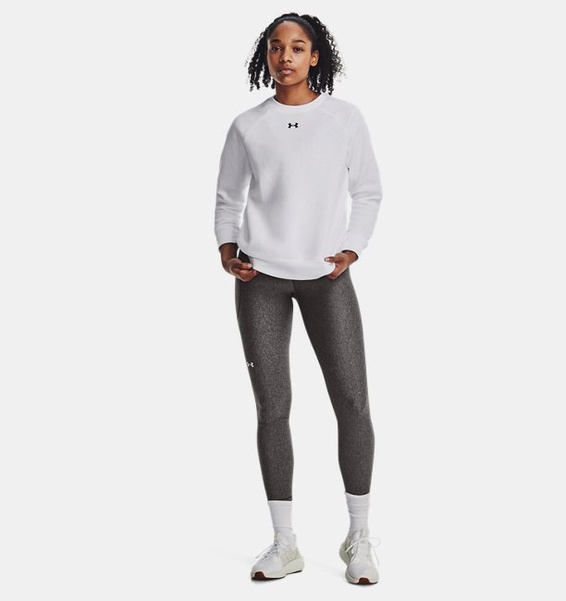 Beyaz Kadın UA Rival Fleece Bisiklet Yaka Sweatshirt