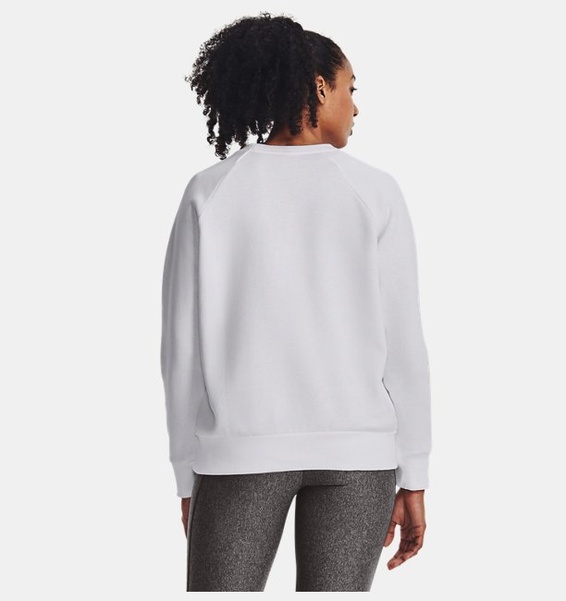 Beyaz Kadın UA Rival Fleece Bisiklet Yaka Sweatshirt