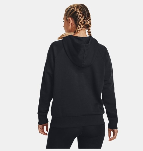 Siyah Kadın UA Rival Fleece Graphic Kapüşonlu Üst