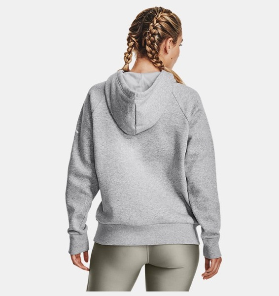 Gri Kadın UA Rival Fleece Graphic Kapüşonlu Üst
