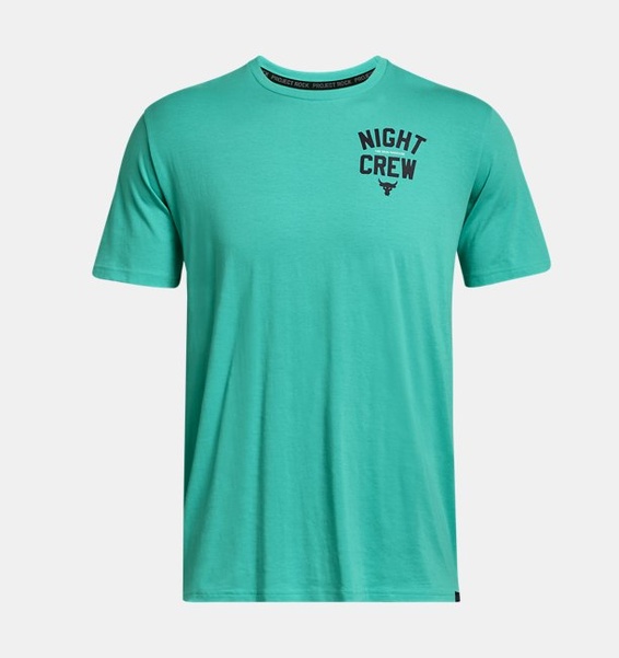 Yeşil Erkek Project Rock Night Bisiklet Yaka Kısa Kollu T-shirt