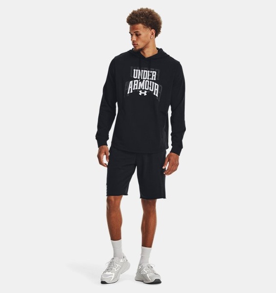 Siyah Erkek UA Rival Terry Graphic Kapüşonlu Üst