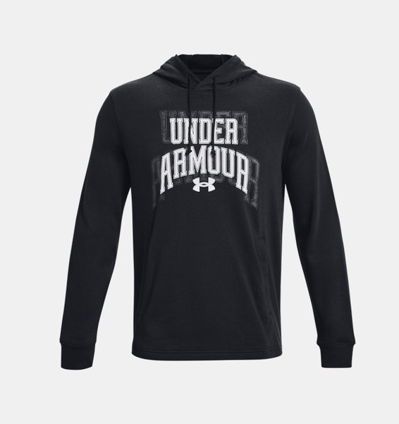 Siyah Erkek UA Rival Terry Graphic Kapüşonlu Üst