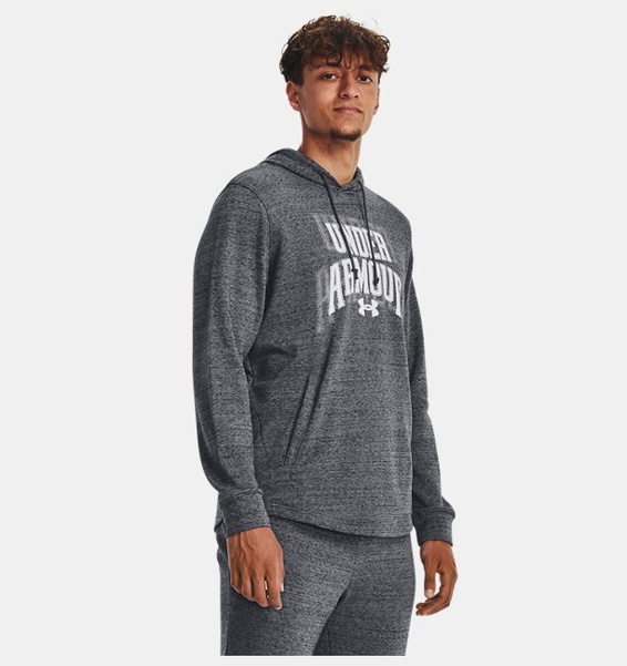 Gri Erkek UA Rival Terry Graphic Kapüşonlu Üst