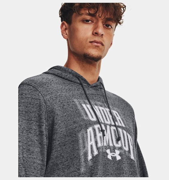 Gri Erkek UA Rival Terry Graphic Kapüşonlu Üst