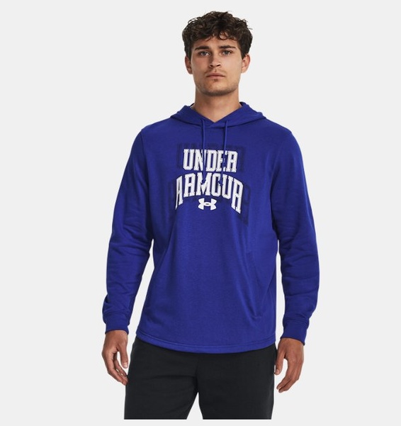 Lacivert Erkek UA Rival Terry Graphic Kapüşonlu Üst