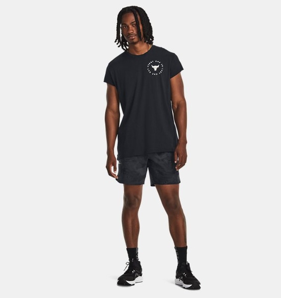 Siyah Erkek Project Rock Cap Sleeve T-shirt