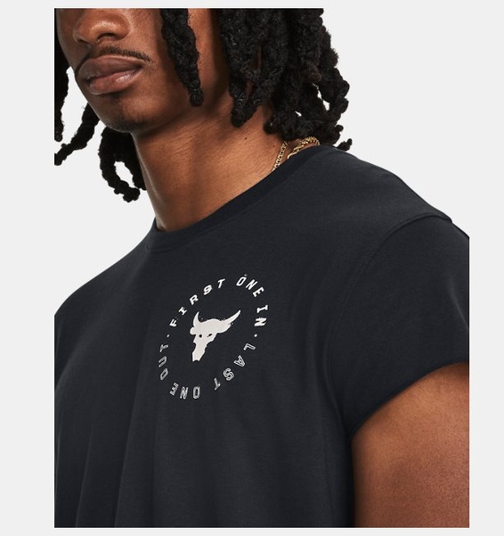 Siyah Erkek Project Rock Cap Sleeve T-shirt