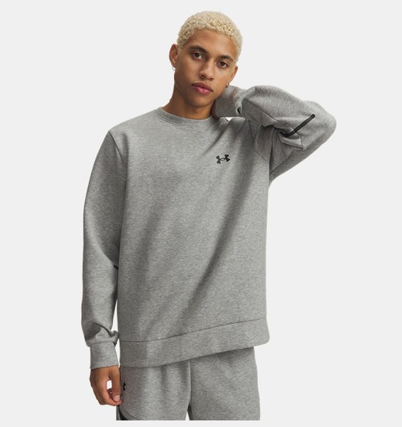 Gri Erkek UA Unstoppable Fleece Bisiklet Yaka