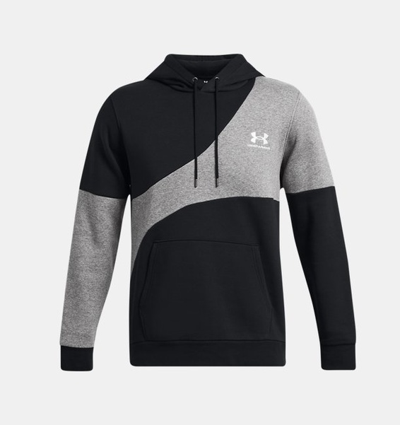 Siyah Erkek UA Icon Fleece Blocked Kapüşonlu Üst