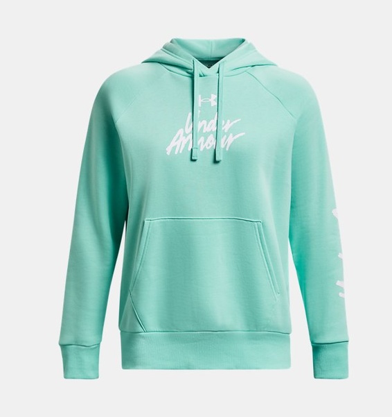 Turkuaz Kadın UA Rival Fleece Graphic Kapüşonlu Üst