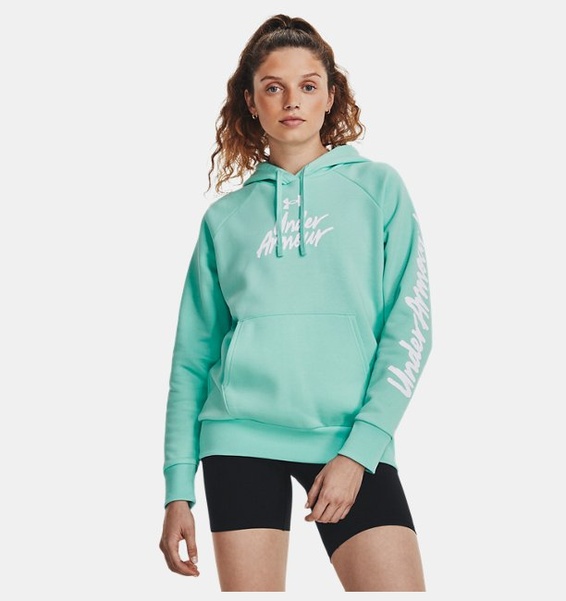 Turkuaz Kadın UA Rival Fleece Graphic Kapüşonlu Üst