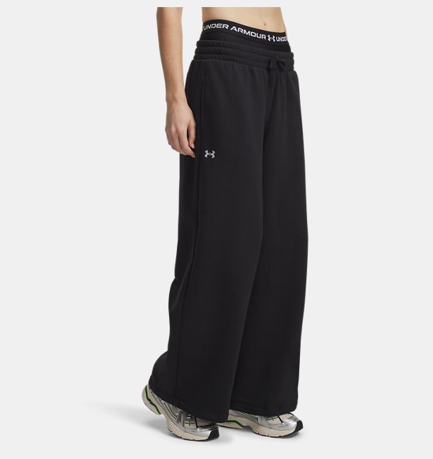 Kadın UA Rival Fleece Wide Eşofman Altı Siyah