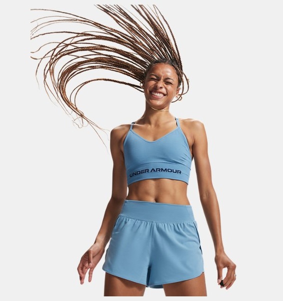 Mavi Kadın UA Vanish Dikişsiz Low Spor Sütyeni