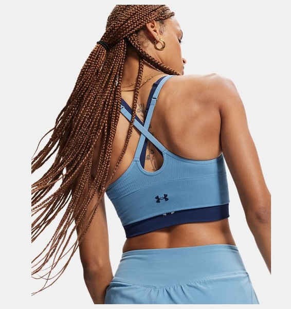 Mavi Kadın UA Vanish Dikişsiz Low Spor Sütyeni