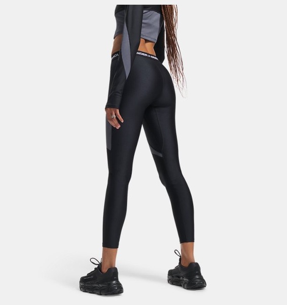 Siyah Kadın UA HeatGear Rib Tayt