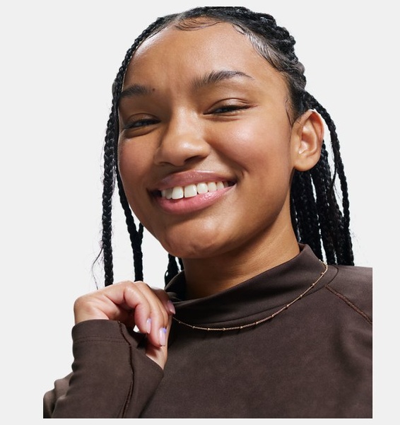 Kahverengi Kadın UA Meridian Suede Effect Uzun Kollu T-Shirt