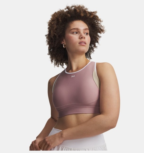 Pembe Kadın UA Crossback Mid Open Back Spor Sütyeni