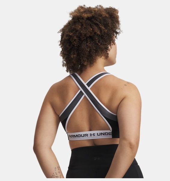 Siyah Kadın UA Crossback Mid Open Back Spor Sütyeni