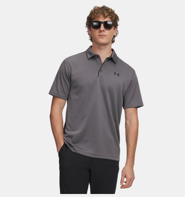 Erkek UA Tech Polo T-shirt Gri