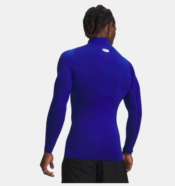 Mavi Erkek UA ColdGear Armour Compression Mock Uzun Kollu T-shirt