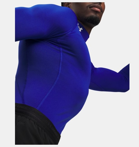 Mavi Erkek UA ColdGear Armour Compression Mock Uzun Kollu T-shirt