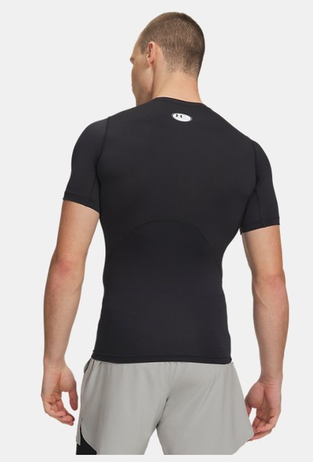 Erkek UA HeatGear Armour Compression Kısa Kollu T-shirt Siyah