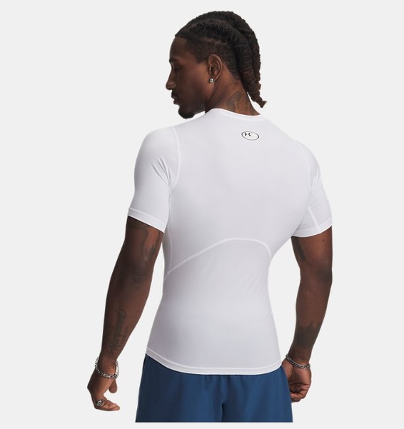Beyaz Erkek UA HG Armour Comp Kısa Kollu T-shirt