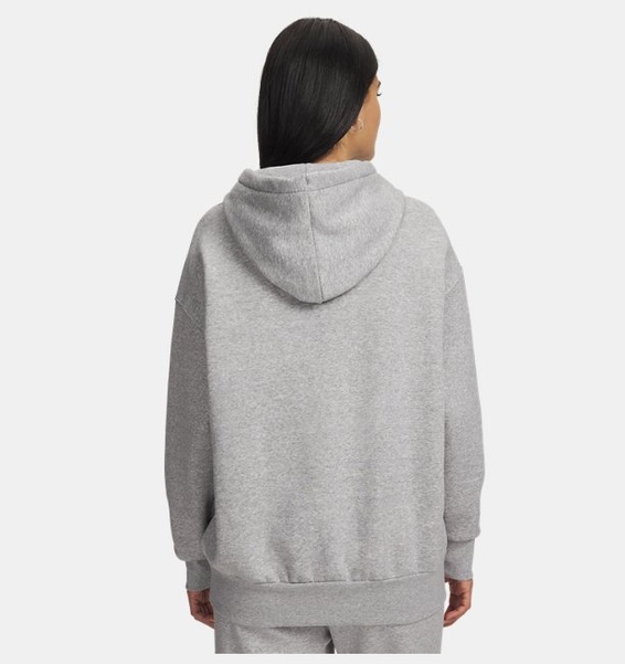 Gri Kadın UA Icon Fleece Oversized Kapüşonlu Üst