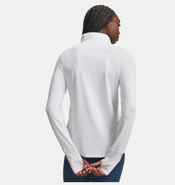 Beyaz Kadın UA Launch Pro Yarım Fermuarlı Uzun Kollu T-shirt