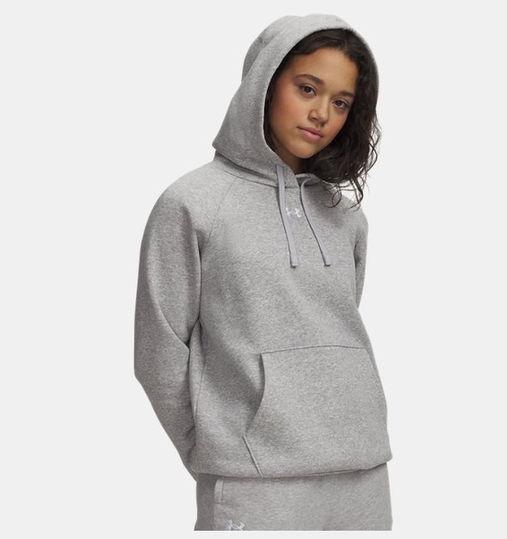 Gri Kadın UA Rival Fleece Kapüşonlu Üst