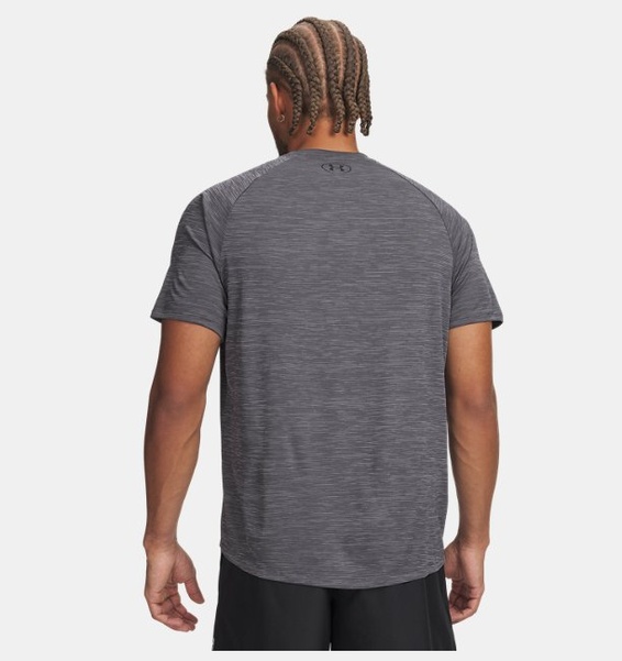 Gri Erkek UA Tech Textured Kısa Kollu T-shirt