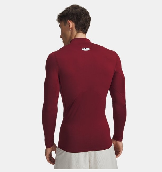 Bordo Erkek UA CG Armour Comp Mock Uzun Kollu T-shirt
