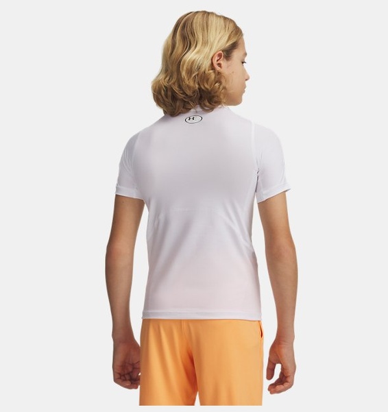 Beyaz Erkek Çocuk HeatGear® Armour Kısa Kollu T-shirt