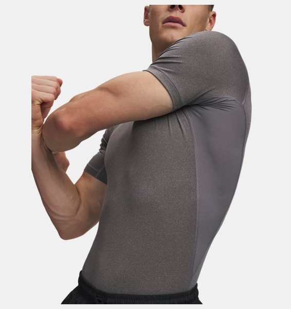 Gri Erkek UA HG Armour Comp Kısa Kollu T-shirt