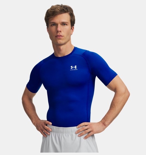 Lacivert Erkek UA HeatGear Armour Compression Kısa Kollu T-shirt