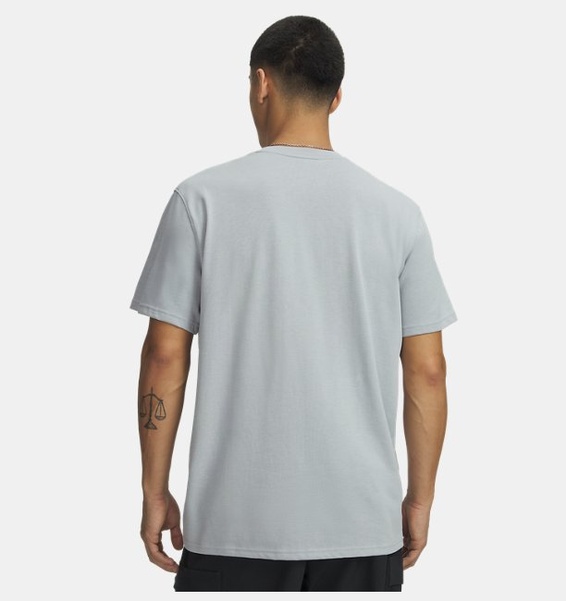 Gri Erkek UA Heavyweight Armour Label Kısa Kollu T-shirt