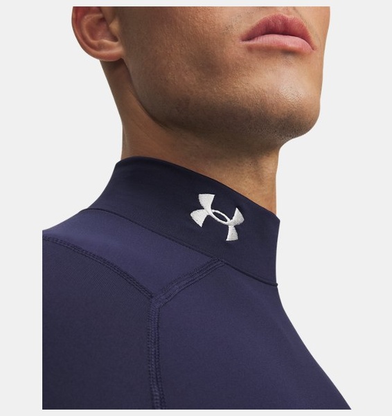 Mavi Erkek UA ColdGear Armour Compression Mock Uzun Kollu T-shirt