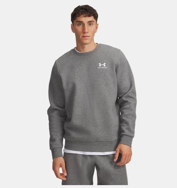 Gri Erkek UA Icon Fleece Bisiklet Yaka Sweatshirt