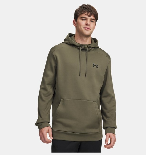 Haki Erkek UA Armour Fleece Kapüşonlu Üst