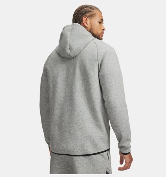 Gri Erkek UA Unstoppable Fleece Tam Boy Fermuarlı Sweatshirt