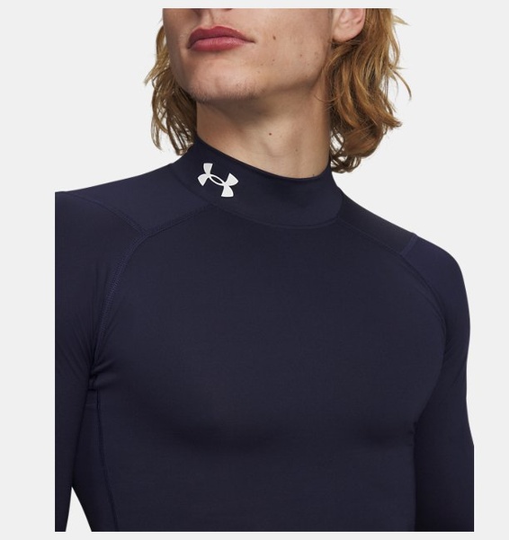 Lacivert Erkek UA HeatGear Armour Compression Mock Uzun Kollu T-shirt