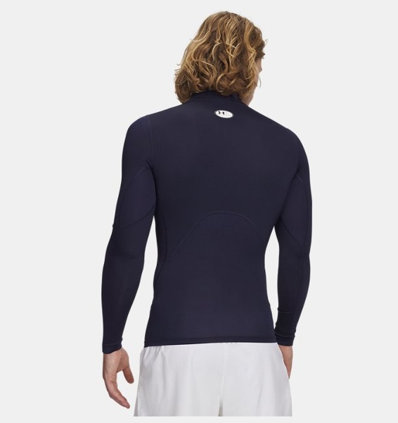 Lacivert Erkek UA HeatGear Armour Compression Mock Uzun Kollu T-shirt