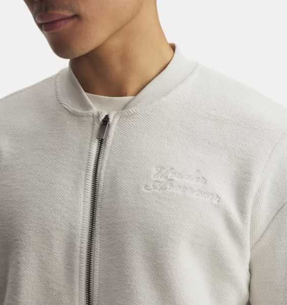 Beyaz Erkek UA Icon Rev Terry Varsity Ceket