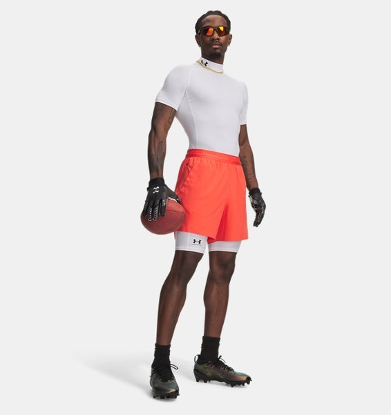 Beyaz Erkek UA HG Armour Kısa Tayt