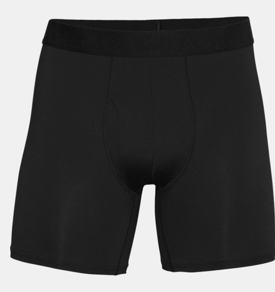 Siyah Erkek UA Tech™ Mesh 6" Boxerjock® – 2'li Paket