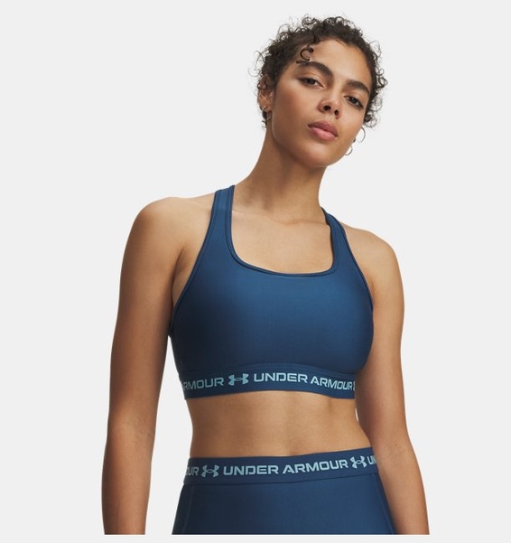Mavi Kadın UA Crossback Mid Spor Sütyeni