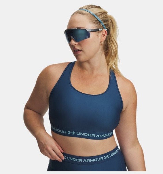 Mavi Kadın UA Crossback Mid Spor Sütyeni